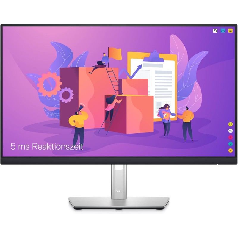 Dell P2422H 24" Full HD (1920x1080) Écran PC, 60Hz, IPS, 5ms, 99% sRGB, DisplayPort, HDMI, VGA, 5x USB, Garantie 3 ans, Noir