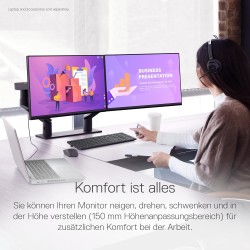 Dell P2422H 24" Full HD (1920x1080) Écran PC, 60Hz, IPS, 5ms, 99% sRGB, DisplayPort, HDMI, VGA, 5x USB, Garantie 3 ans, Noir