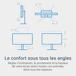 Dell 27 Plus USB-C Écran PC - S2725QC, 4K UHD (3840x2160), 120Hz, IPS, 4ms, AMD FreeSync Premium, 99% sRGB, Réglage en Hauteur, 
