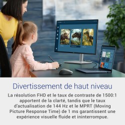 Dell 27 Plus Écran PC - S2725HSM, Full HD (1920x1080), 144Hz, IPS, 1ms MPRT, AMD FreeSync, 99% sRGB, Réglage en Hauteur, Haut-pa