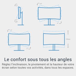 Dell 34 Plus USB-C Écran PC - S3425DW, WQHD (3440x1440), 21:9 Incurvé, 120Hz, VA, 1ms, AMD FreeSync Premium, HDR10, Réglage en H