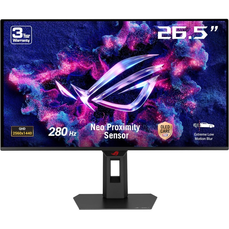 Écran Gaming ASUS ROG Strix OLED XG27ACDMS – 27", QD-OLED 1440p, 280Hz, 0,03ms, G-Sync, 99% DCI-P3, capteur Neo, radiateur perso