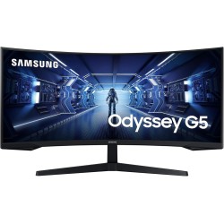 Samsung Ecran PC Odyssey G55T 34'' 165Hz, 1ms, Dalle VA 1000R, UWQHD 3440x1440, 2500:, 250cd/m2, AMD FreeSync Premium, Pied Ajus