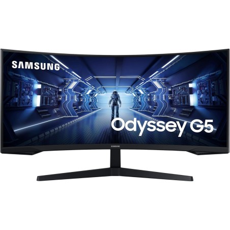 Samsung Ecran PC Odyssey G55T 34'' 165Hz, 1ms, Dalle VA 1000R, UWQHD 3440x1440, 2500:, 250cd/m2, AMD FreeSync Premium, Pied Ajus