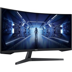 Samsung Ecran PC Odyssey G55T 34'' 165Hz, 1ms, Dalle VA 1000R, UWQHD 3440x1440, 2500:, 250cd/m2, AMD FreeSync Premium, Pied Ajus