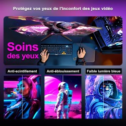 Minifire Gaming Curved Monitor 24 Pouces, 180Hz 1ms FHD avec Sprecher 1500R, Adaptive Sync, VESA 100x100mm, Inclinaison réglable