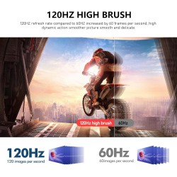 Gawfolk cran24,5 Pouces Moniteur incurvé avec Haut-parleurs intégrés, 3000R 120Hz écran de Jeu PC Full HD 1080P, HDMI 2.0, VGA, 