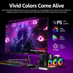 Gawfolk Moniteur de Jeu 27 Pouces QHD, écran PC IPS 2K 120Hz, 2560×1440P, FreeSync, HDMI, DisplayPort, VESA 75 * 75mm, Noir