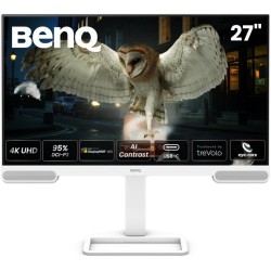 BenQ EW2790U 4K Écran, 27", 3840x1260, P3 98%, Technologie AI Contrast Exclusive, Haut-parleurs 2.1 intégrés avec Caisson de Bas