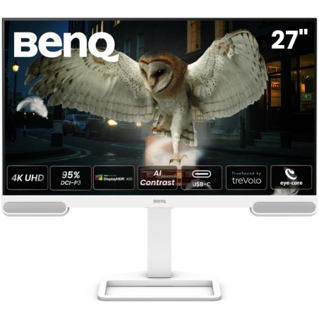 BenQ EW2790U 4K Écran, 27", 3840x1260, P3 98%, Technologie AI Contrast Exclusive, Haut-parleurs 2.1 intégrés avec Caisson de Bas