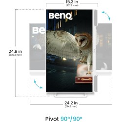 BenQ EW2790U 4K Écran, 27", 3840x1260, P3 98%, Technologie AI Contrast Exclusive, Haut-parleurs 2.1 intégrés avec Caisson de Bas