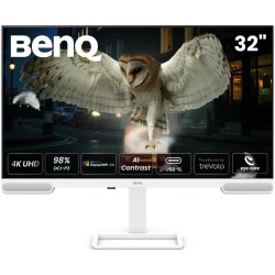 BenQ EW3290U 4K Écran, 32", 3840x1260, P3 98%, Technologie AI Contrast Exclusive, Haut-parleurs 2.1 intégrés avec Caisson de Bas