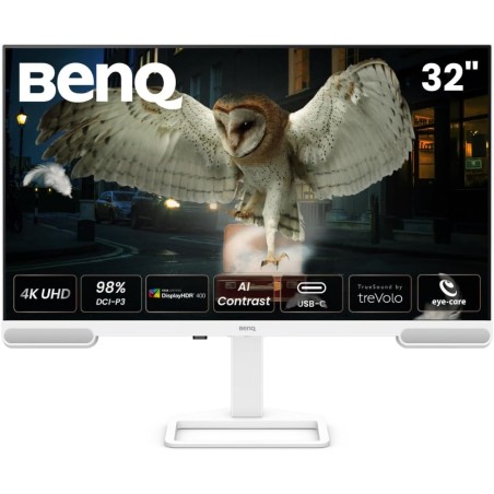 BenQ EW3290U 4K Écran, 32", 3840x1260, P3 98%, Technologie AI Contrast Exclusive, Haut-parleurs 2.1 intégrés avec Caisson de Bas