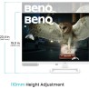 BenQ EW3290U 4K Écran, 32", 3840x1260, P3 98%, Technologie AI Contrast Exclusive, Haut-parleurs 2.1 intégrés avec Caisson de Bas