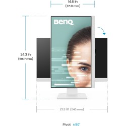BenQ GW2486TC Moniteur de Bureau à Domicile 24" IPS 1080p, FHD, USB-C (Alimentation 65 W), 100 Hz, Eye-Care, Design Ergo, hub US