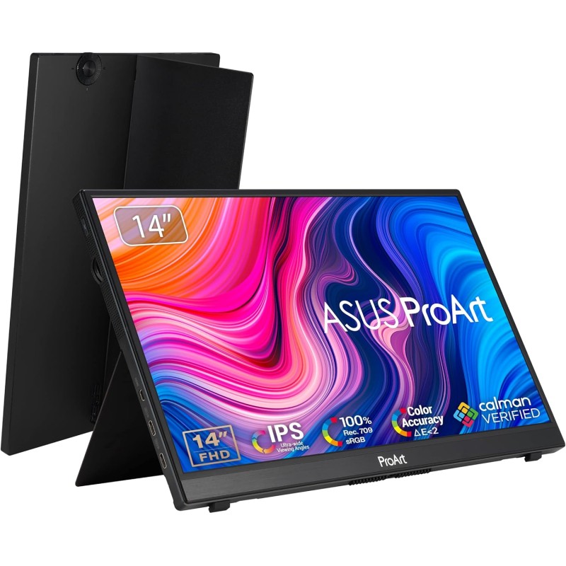 ASUS ProArt PA148CTV - Ecran PC portable et tactile 14" Full HD - Dalle IPS - 1920x1080 - 300cd/m² - 2x USB-C et Micro-HDMI - 10