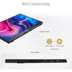 ASUS ProArt PA148CTV - Ecran PC portable et tactile 14" Full HD - Dalle IPS - 1920x1080 - 300cd/m² - 2x USB-C et Micro-HDMI - 10
