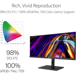 ASUS ProArt PA348CGV - Ecran PC 34'' UWQHD - Dalle IPS - 120Hz - 2 ms - 3440x1440-300cd/m² - Display Port, 2X HDMI, 1xUSB-C 90W 