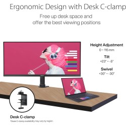 ASUS ProArt PA348CGV - Ecran PC 34'' UWQHD - Dalle IPS - 120Hz - 2 ms - 3440x1440-300cd/m² - Display Port, 2X HDMI, 1xUSB-C 90W 