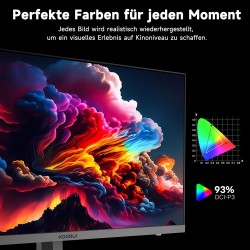 KOORUI 27 Pouces ecran pc Gamer, 200Hz 1ms Fast IPS, FHD Moniteur Adaptive Sync, Montage VESA 75 x 75 mm Possible, Inclinaison r