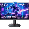 KOORUI Ecran Gaming 27 Pouces, Ecran PC Gamer 200Hz, Fast IPS, HDR 400, Adaptive Sync, QHD 1440P, 1ms, VESA 75x75mm, HDMI 2.0 & 