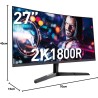 KOORUI Ecran Gaming 27 Pouces, Ecran PC Gamer 200Hz, Fast IPS, HDR 400, Adaptive Sync, QHD 1440P, 1ms, VESA 75x75mm, HDMI 2.0 & 
