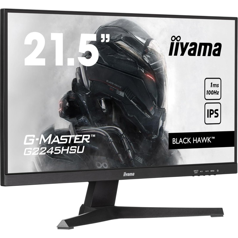 Iiyama g-master noir hawk, ips, 1920x1080@100hz, 1ms, 300cd/m², 1000:1, haut-parleurs, 1xhdmi, 1xdisplayport, usb hub (2x2.0), n