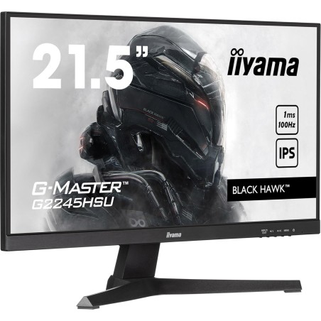 Iiyama g-master noir hawk, ips, 1920x1080@100hz, 1ms, 300cd/m², 1000:1, haut-parleurs, 1xhdmi, 1xdisplayport, usb hub (2x2.0), n