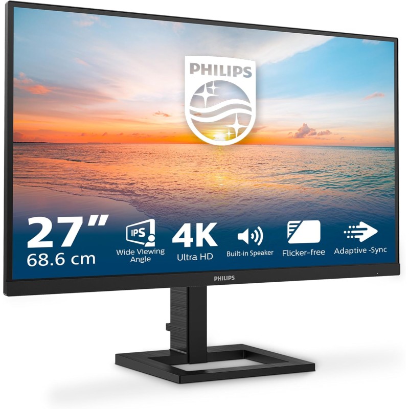 Philips Monitors 27E1N1800AE - Moniteur Ultra HD 27 Pouces, Haut-parleurs, Hauteur réglable, HDR10 (3840x2160, 60 Hz, HDMI 2.0, 