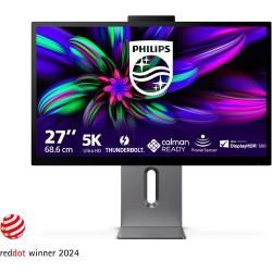 Philips 27e3u7903 27 pouces adobe rgb 99% + 5k, 70 hz, ips noir, mprt 4 ms, adaptive sync, hdr600, hauteur ajustable, webcam, ha