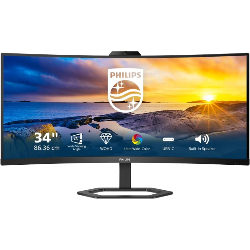 Philips 34E1C5600HE - 5000 Series - LED-Monitor - gebogen - 34"" - 3440 x 1440 WQHD @ 100 Hz - VA - 300 CD/m? - 3000:1-4 ms - HD