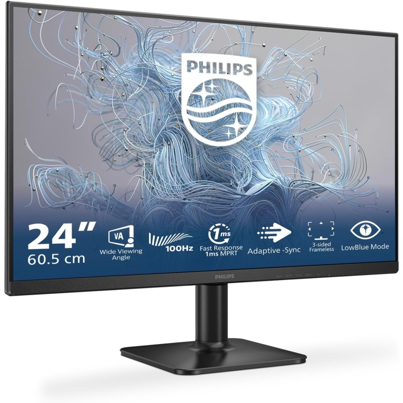 Philips 24E2N1100LB - Moniteur Full HD 24 Pouces, synchronisation d'image adaptative (1920x1080, 100 Hz, 1x D-Sub, 1x HDMI 1.4) 