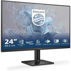 Philips 24E1N1200A - Moniteur Full HD 24 Pouces, 120 Hz, Adaptive Sync., Haut-parleurs (1920x1080, 1x D-Sub, 1x HDMI 1.4, 1x Dis