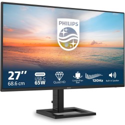 Philips 27E1N1600AE - Moniteur QHD 27 Pouces, Haut-Parleur, réglable en Hauteur (2560x1440, 100Hz, HDMI 1.4, USB-C (65W PD), Hub