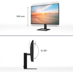 Philips 27E1N1600AE - Moniteur QHD 27 Pouces, Haut-Parleur, réglable en Hauteur (2560x1440, 100Hz, HDMI 1.4, USB-C (65W PD), Hub