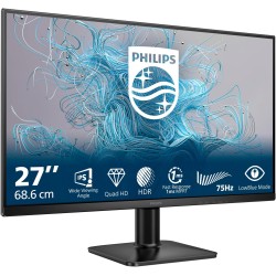 Philips 27E2N1500L 27 Zoll QHD Monitor, 75Hz, IPS, 1ms MPRT Adaptive Sync HDR10 Höhenverstellung (2560x1440,HDMI 1x1.4,DP 1x 1.4