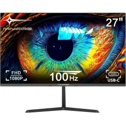 Minifire écran 27 pouces pc moniteur, 100hz, fhd (1920 x 1080), srgb 110%, hdmi 1.4, usb-c, anti-bleulight, vesa 100x100mm(câble