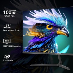 Minifire écran 27 pouces pc moniteur, 100hz, fhd (1920 x 1080), srgb 110%, hdmi 1.4, usb-c, anti-bleulight, vesa 100x100mm(câble