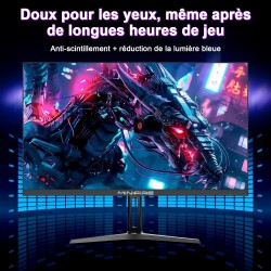 Minifire 27 Ecran PC Gamer,260Hz, Fast IPS Moniteur Gaming, QHD 2K 2560 x 1440p,1Ms, Écran Blanc, Freesync, 130% sRGB, HDR10, Fa