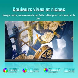 Minifire Écran Gaming 24 Pouces, 200Hz, 1ms, FreeSync, Full HD (1920x1080), Écran sans Bordure, Inclinaison Réglable, 300 Nits, 
