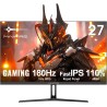 Minifire ecran pc gaming 27 pouce, 180hz, 1ms, adaptivesync, moniteur ips, fhd, srgb 110%, 2xhdmi 2.0/1xdp 1.4 ports, bleulights