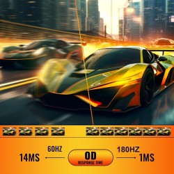 Minifire ecran pc gaming 27 pouce, 180hz, 1ms, adaptivesync, moniteur ips, fhd, srgb 110%, 2xhdmi 2.0/1xdp 1.4 ports, bleulights