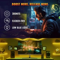 Minifire ecran pc gaming 27 pouce, 180hz, 1ms, adaptivesync, moniteur ips, fhd, srgb 110%, 2xhdmi 2.0/1xdp 1.4 ports, bleulights