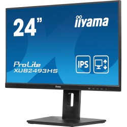 Iiyama Ecran 23,8'' Noir Dalle IPS Ultra Mince 16:9 1920x1080 0.5ms 100Hz 250 CD/m² HDMI DP HPs 15cm Pied réglable en Hauteur + 