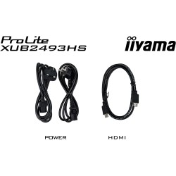 Iiyama Ecran 23,8'' Noir Dalle IPS Ultra Mince 16:9 1920x1080 0.5ms 100Hz 250 CD/m² HDMI DP HPs 15cm Pied réglable en Hauteur + 