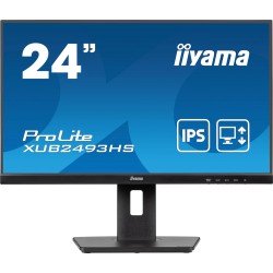 Iiyama Ecran 23,8'' Noir Dalle IPS Ultra Mince 16:9 1920x1080 0.5ms 100Hz 250 CD/m² HDMI DP HPs 15cm Pied réglable en Hauteur + 