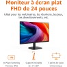 Amazon Basics Écran 24", FHD 1080p, Max 100 Hz, Compatible VESA, Haut-parleurs intégrés, Noir