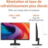 Amazon Basics Écran 24", FHD 1080p, Max 100 Hz, Compatible VESA, Haut-parleurs intégrés, Noir