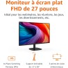 Amazon Basics Écran 27", FHD 1080p, Max 100 Hz, Compatible VESA, Haut-parleurs intégrés, Noir