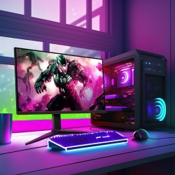Amazon Basics Écran de gaming 27", FHD 1080p, 165 Hz, compatible VESA, Adaptive Sync, temps de réponse de 1 ms, Noir